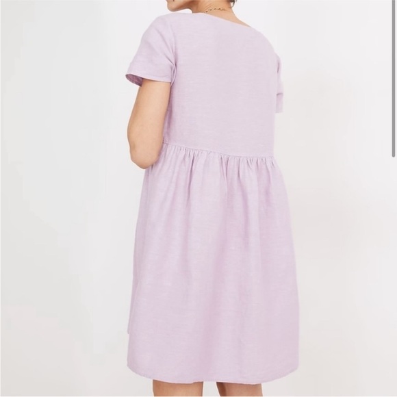 Like new Madewell linen blend ‘Alexandra’ button down v neck pocket dress - Picture 4 of 5